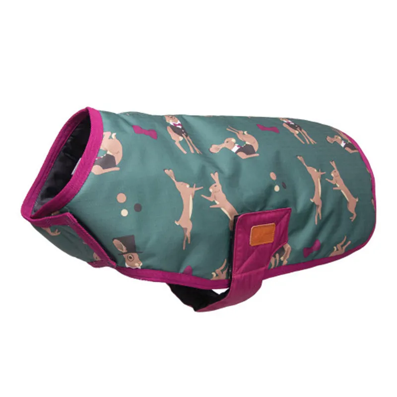 Benji and Flo Harrison the Hare Dog Rug Coat - Moss Green/Boysen Berry